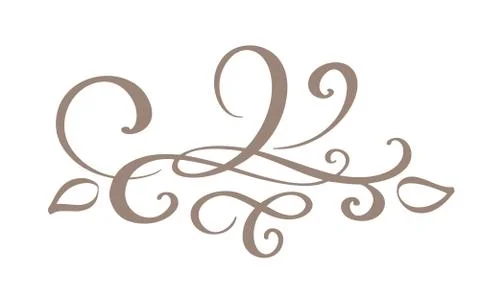 Hand drawn border flourish separator Calligraphy designer elements. Vector Stock Illustration