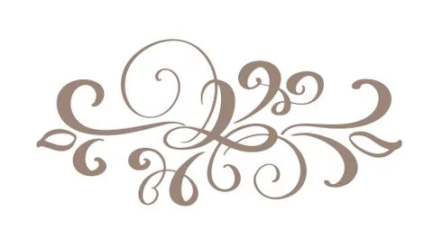 Hand drawn border flourish separator Calligraphy designer elements. Vector Stock Illustration