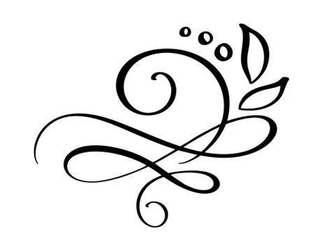 Hand drawn border flourish separator Calligraphy designer elements. Vector Illustrazione stock