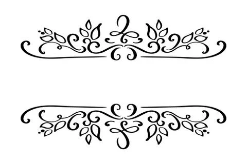 Hand drawn border flourish separator Calligraphy designer elements. Vector Stock Illustration