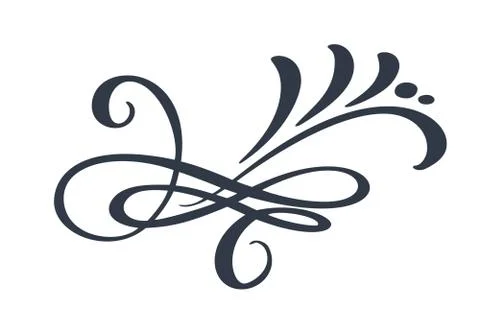 Hand drawn border flourish separator Calligraphy designer elements. Vector Stock Illustration