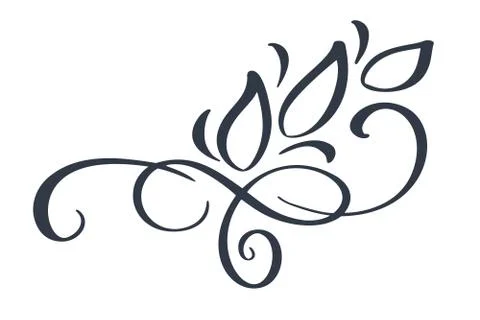 Hand drawn border flourish separator Calligraphy designer elements. Vector Stock Illustration