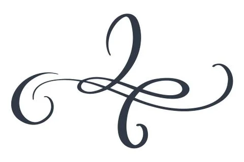 Hand drawn border flourish separator Calligraphy designer elements. Vector イラスト素材