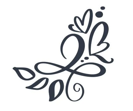 Hand drawn border flourish separator Calligraphy designer elements. Vector Illustrazione stock