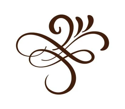 Hand drawn border flourish separator Calligraphy designer elements. Vector Stock Illustration
