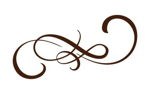 Hand drawn border flourish separator Calligraphy designer elements. Vector Stock Illustration