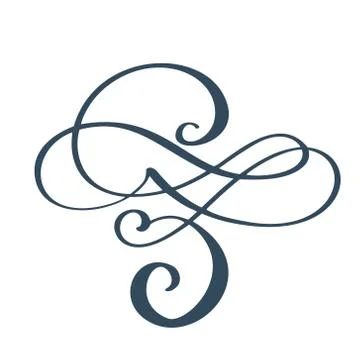 Hand drawn border flourish separator Calligraphy designer elements. Vector Stock Illustration