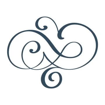 Hand drawn border flourish separator Calligraphy designer elements. Vector Stock Illustration