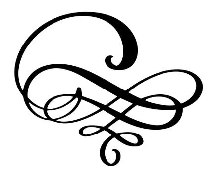 Hand drawn border flourish separator Calligraphy designer elements. Vector Stock Illustration