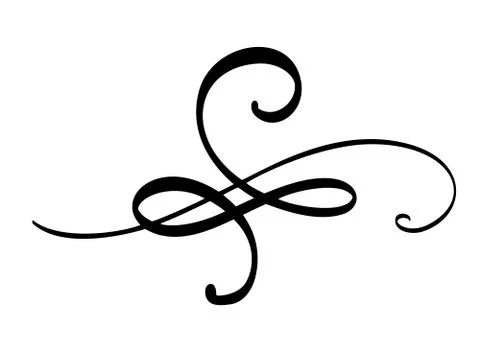 Hand drawn border flourish separator Calligraphy designer elements. Vector Illustrazione stock