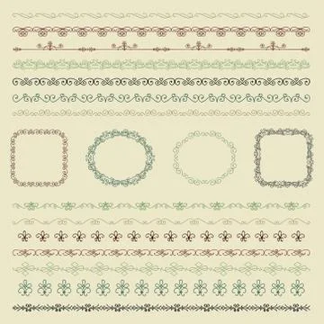 Hand Drawn Borders and Frames Stock Illustration
