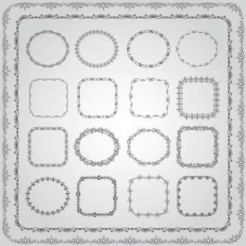 Hand Drawn Borders and Frames Illustrazione stock