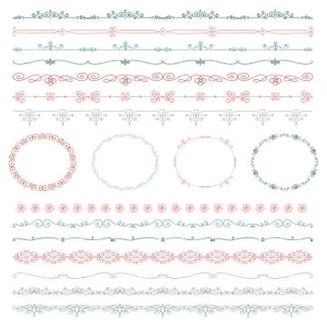 Hand Drawn Borders and Frames Stock Illustration