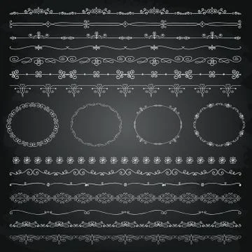 Hand Drawn Borders and Frames Stock Illustration