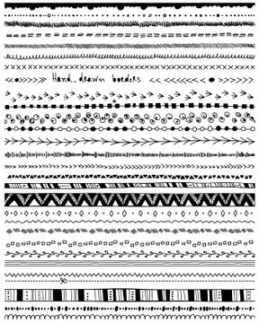 Hand - drawn borders Stock Illustration