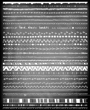 Hand - drawn borders Illustrazione stock