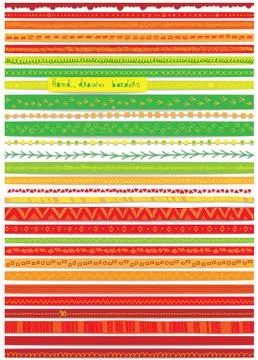 Hand - drawn borders Stock Illustration