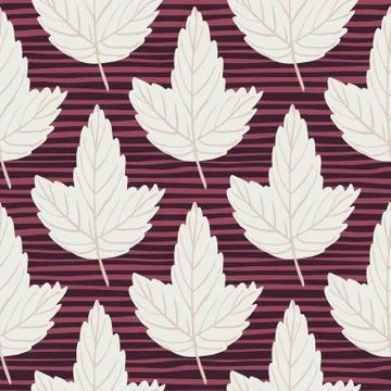 Hand drawn botanic seamless doodle pattern with light cartoon leaf silhouette Stock Illustration