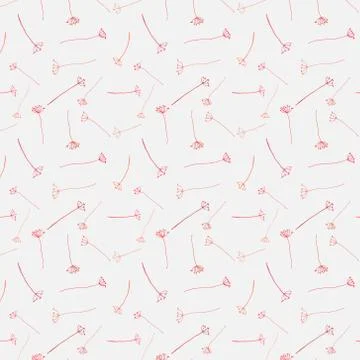 Hand drawn botanical pattern background, Floral decorative pattern, Vector il Illustrazione stock