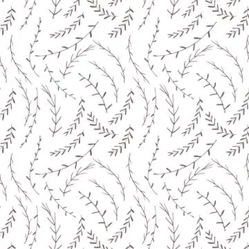Hand drawn botanical pattern background, Floral decorative pattern, Vector il Illustrazione stock