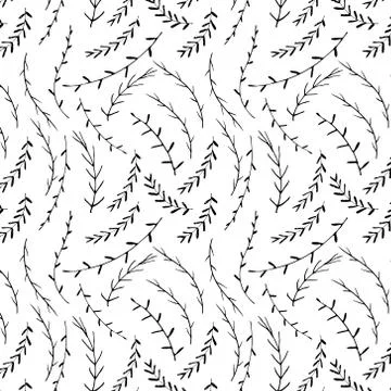 Hand drawn botanical pattern background, Floral decorative pattern, Vector il Stock Illustration