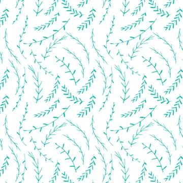 Hand drawn botanical pattern background, Floral decorative pattern, Vector il Illustrazione stock