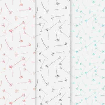 Hand drawn botanical pattern background, Floral decorative pattern, Vector il Illustrazione stock