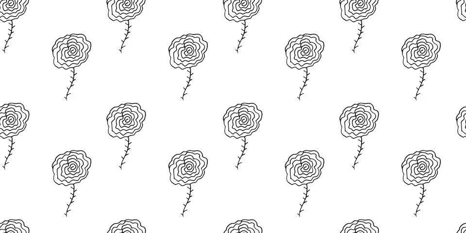 Hand drawn botanical simple background with abstract floral motif. Brush dood Stock Illustration