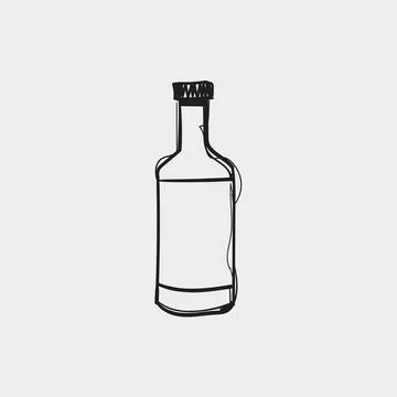 Hand Drawn Bottle Outline Vector Illustration Stock Illustration
