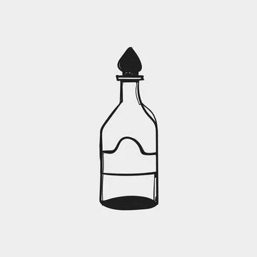 Hand Drawn Bottle Sketch Vector Illustration Stock Illustration