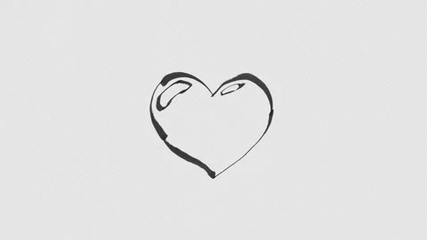 Hand Drawn Bouncing Heart Loop With Transparent Background Stock-Footage 347586269