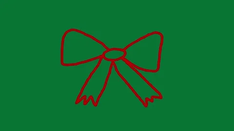 Hand-Drawn Bow 2D Animation Green Screen | Cute Hand-Drawn Bow Motion Overlay Stock-Footage 327294332