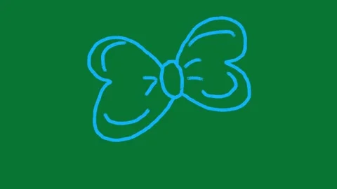 Hand-Drawn Bow 2D Animation Green Screen | Cute Hand-Drawn Bow Motion Overlay Stock-Footage 327294337