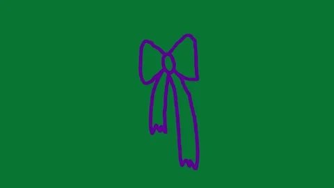 Hand-Drawn Bow 2D Animation Green Screen | Cute Hand-Drawn Bow Motion Overlay Stock-Footage 327294340