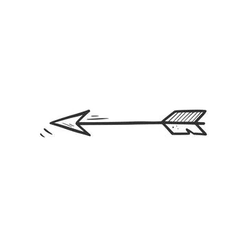 Hand drawn bow arrow element. Stock Illustration