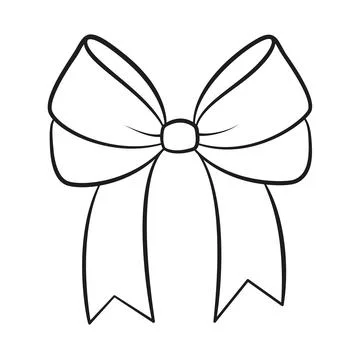 Hand drawn bow doodle style. Hand drawn black and white isolated logo Stock Illustration