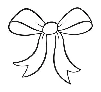 Hand drawn bow doodle style. Hand drawn black and white isolated logo Stock Illustration