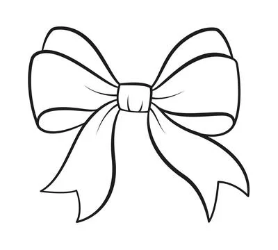 Hand drawn bow doodle style. Hand drawn black and white isolated logo Stock Illustration