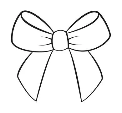 Hand drawn bow doodle style. Hand drawn black and white isolated logo Stock Illustration