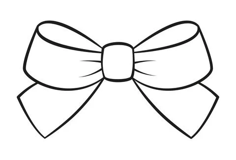 Hand drawn bow doodle style. Hand drawn black and white isolated logo Stock Illustration