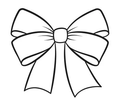 Hand drawn bow doodle style. Hand drawn black and white isolated logo Stock Illustration