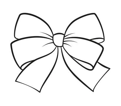 Hand drawn bow doodle style. Hand drawn black and white isolated logo Stock Illustration