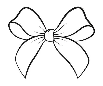 Hand drawn bow doodle style. Hand drawn black and white isolated logo Stock Illustration