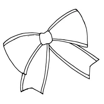 Hand drawn bow isolated on a white background.Vector hand drawn bow. Black Stock Illustration