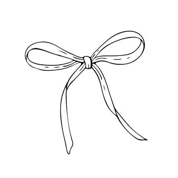 Hand drawn bow in line style. Doodle style Stock Illustration