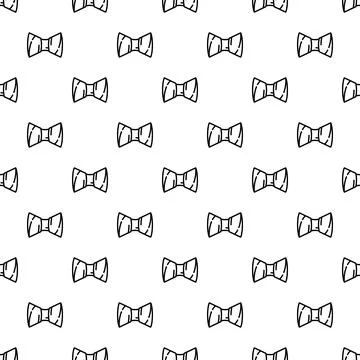 Hand drawn bow tie pattern seamless background illustration 스톡 일러스트
