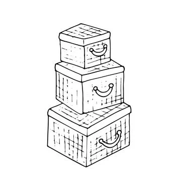 Hand drawn boxes Stock Illustration