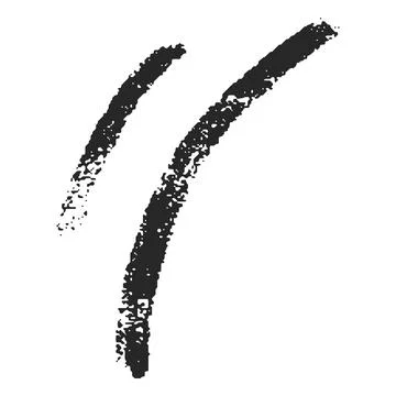 Hand-drawn bracket with black charcoal, chalk, brush stroke, uneven texture. Stock Illustration