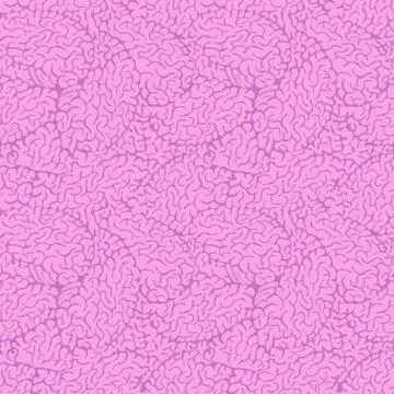 Hand Drawn Brain Seamless Pattern Background. Vector Illustrazione stock