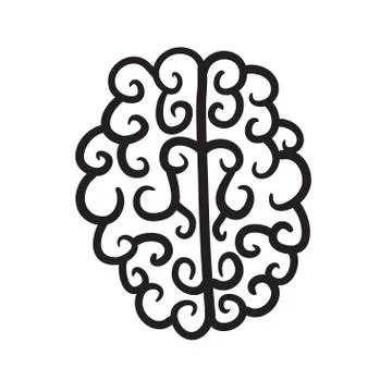 Hand drawn brain set vector icon illustration . Stock Illustration